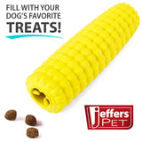 Jeffers Corn Cob Natural Rubber Treat Dispensing Dog Chew Toy with Dental Benefits