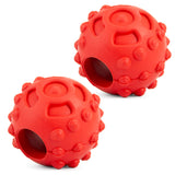 Jeffers Hollow Red Knobby Ball Natural Rubber Dental Treat Dispensing Dog Chew Toy