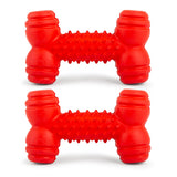 Jeffers Red Dental Bone Natural Rubber Dog Chew Toy for Healthy Teeth and Gums