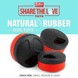 Jeffers Red Hockey Puck Natural Rubber Treat Dispensing Dental Dog Chew Toy