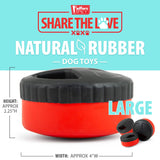 Jeffers Red Hockey Puck Natural Rubber Treat Dispensing Dental Dog Chew Toy