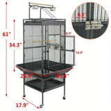 DecorBites™ Large 61" Bird Cage - Non-Toxic Steel, Easy Assembly