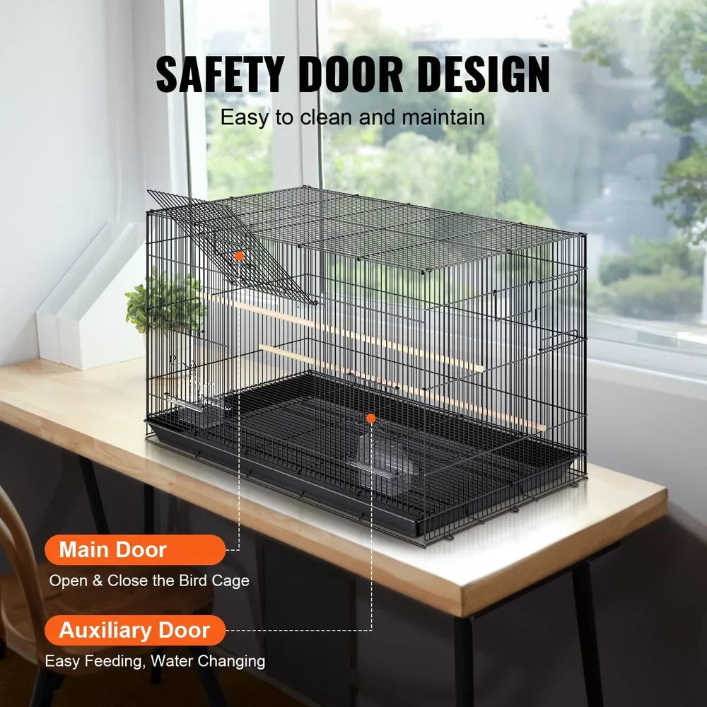 DecorBites™ Large Metal Bird Cage for Cockatiels & Parakeets