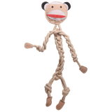 Stuey Sock Monkey Natural Rope Knottie® Dog Toy, Large (9mm rope diameter)