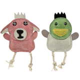 Natural Leather Wee Buddies Duck & Bunny Dog Chew Toys, 2 Pack