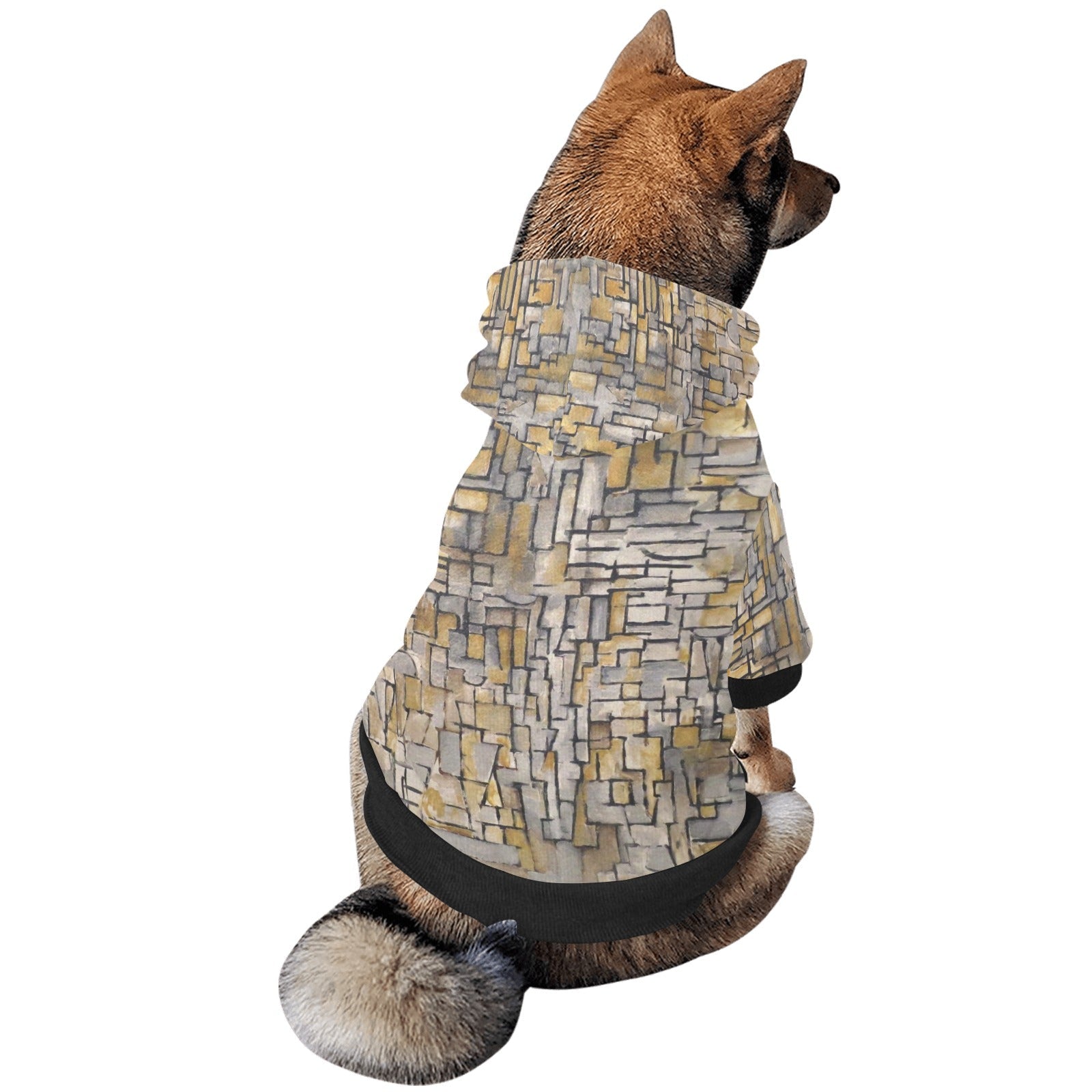 Mondrian Tableau No. 2, Composition No. VII Button Hoodie