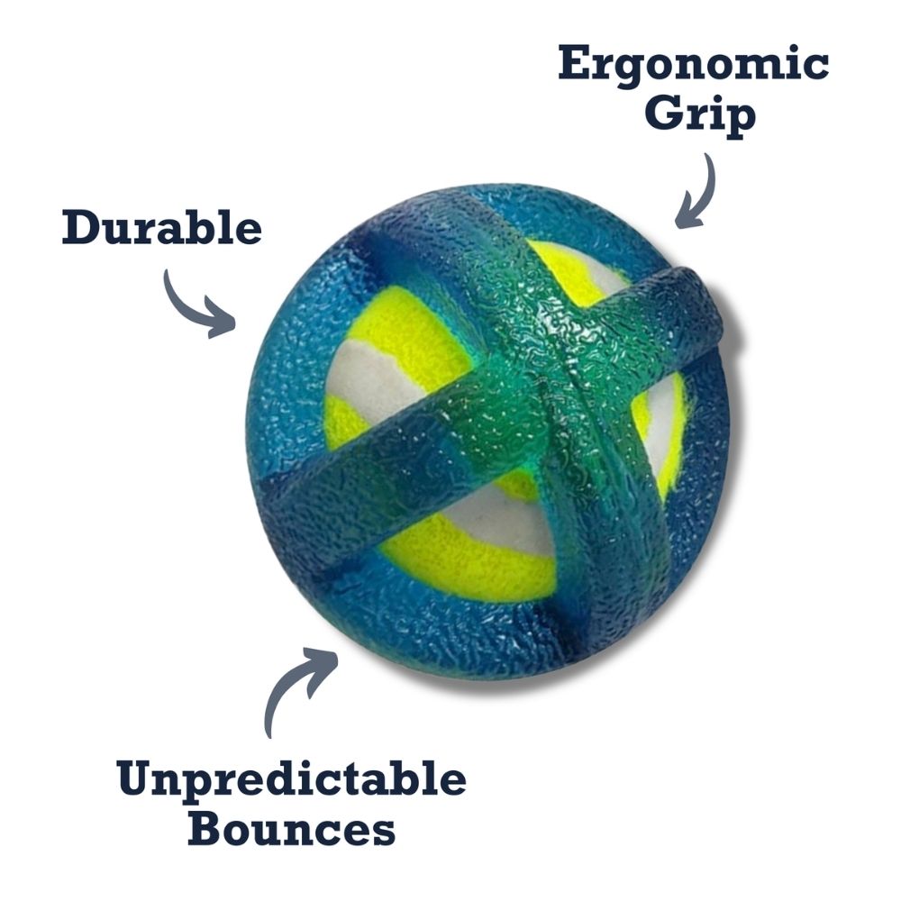 TPR-Coated Agility Tennis Ball Dog Toy – Durable & Pet-Safe