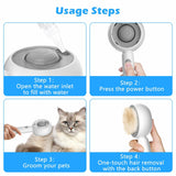 ALAFLY 4-in-1 Cat Steam Brush Grooming Comb Shedding Massage Gray