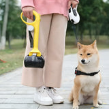 Dog Pooper Scooper Large Yellow/Black with Bag Holder and 5 Bag Rolls
