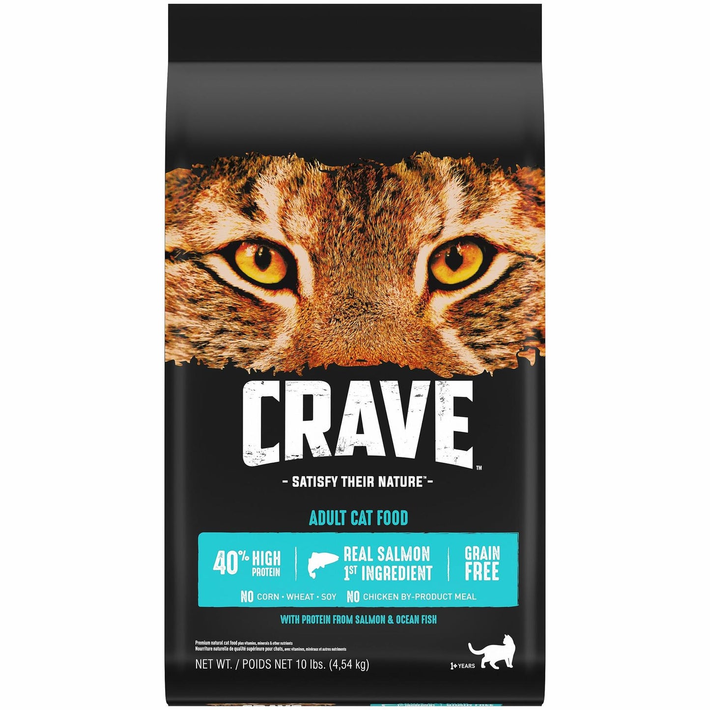Crave Grain Free Dry Cat Food Salmon Ocean Fish Protein 10 lb Bag