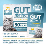 Pet’s Choice Gut Instincts Probiotic Supplement for Cats, Digestive & Immune Support, 30 Powder Packets, Made in USA