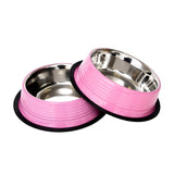 Country Living Set of 2 Ribbed Non-Slip Pet Bowls – Carnation Pink