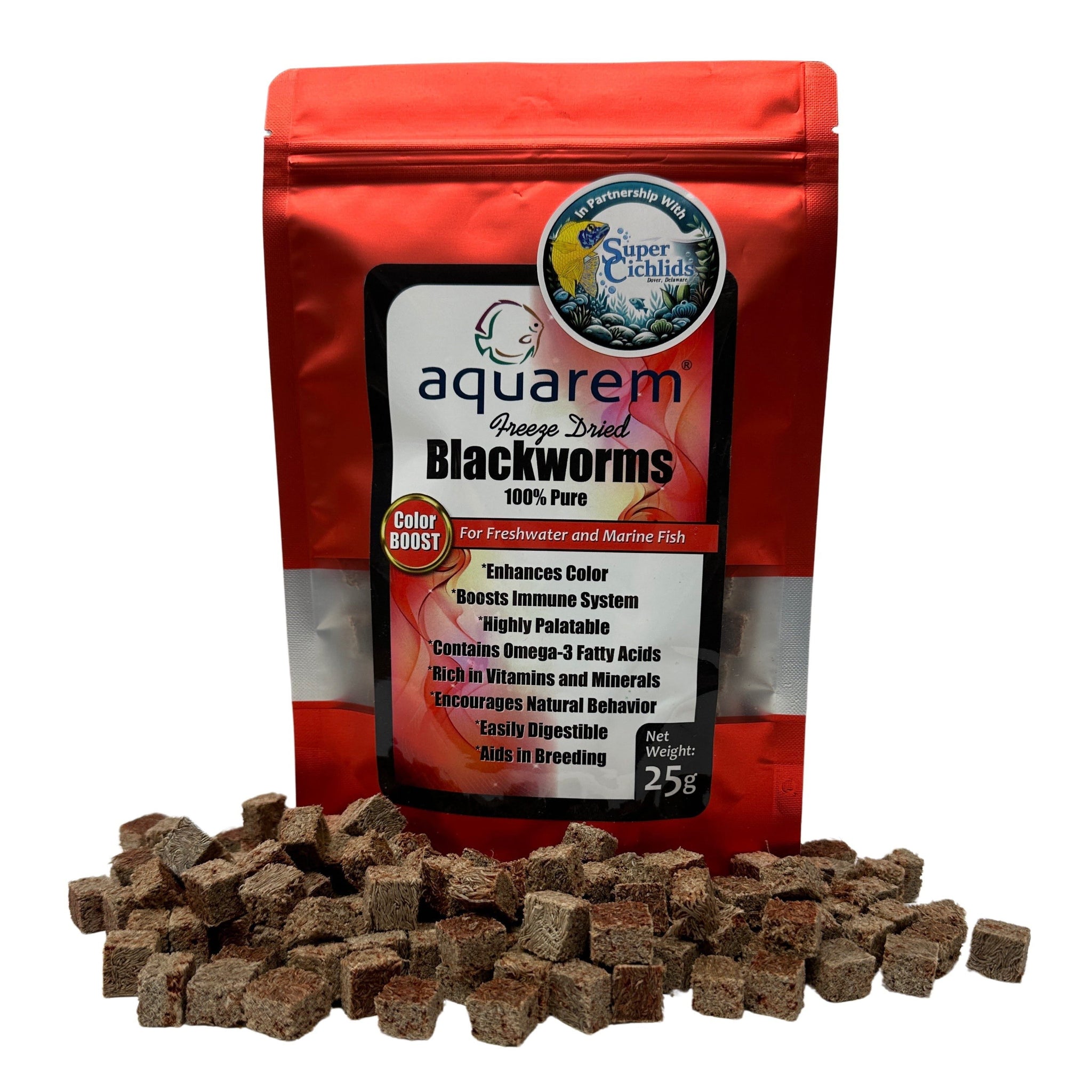 Premium Freeze Dried Blackworms - Color Boost