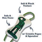 Retro Soldier with Squeaker & Crinkle Paper Plush Dog Toy