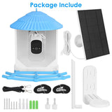 Solar Powered Smart Bird Feeder with PIR Motion AI Two-Way Audio