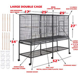 DecorBites™ Spacious Double Bird Cage with Breeding Dividers