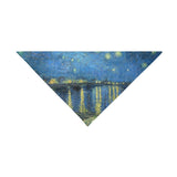 Van Gogh Starry Night Over The Rhone Double-Sided Pet Bandana
