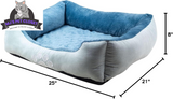 Upgrade your furry friend's comfort with our Medium Orthopedic Rectangle Bolster Pet Bed in Blue! 🐾💙 Perfect for restful naps and support!