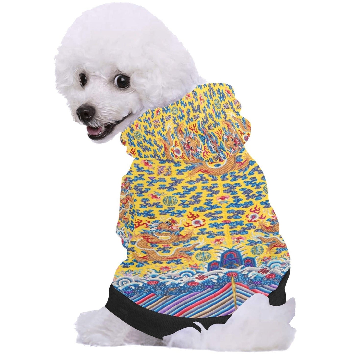 Yellow Qing Dynasty Dragon Button Hoodie