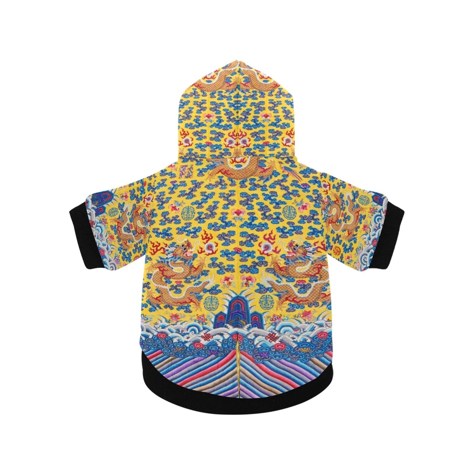 Yellow Qing Dynasty Dragon Button Hoodie